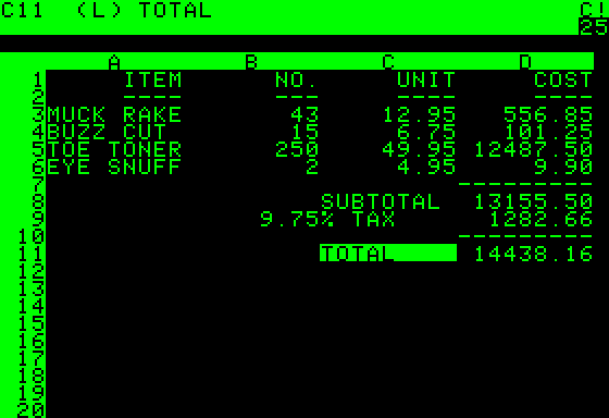 VisiCalc, the predecessor to modern digital spreadsheets, was released by Apple in 1979.