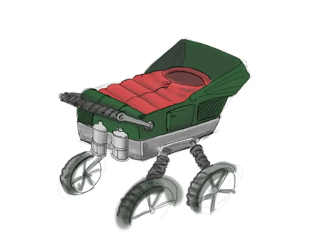 sketch, design, baby carriage