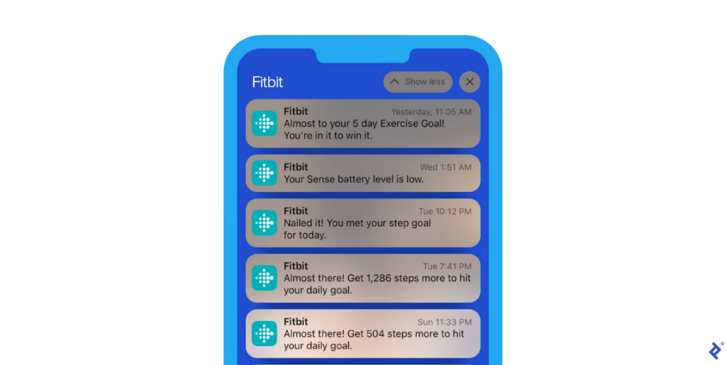 Fitbit push notifications