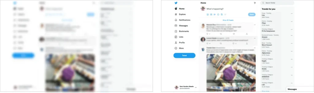 Even with squinted eyes — so the entire page is blurred —, it becomes immediately clear what the UI component is to execute the primary action: tweeting!