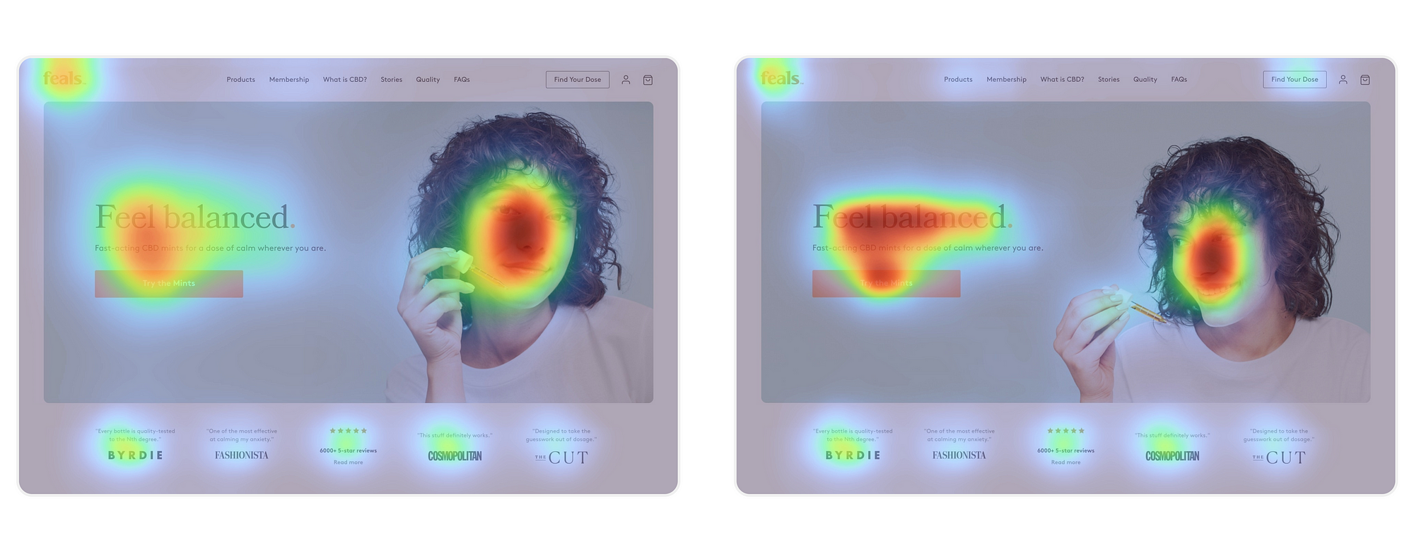 Side by side comparison of 2 heatmaps, showing the winner on the right.