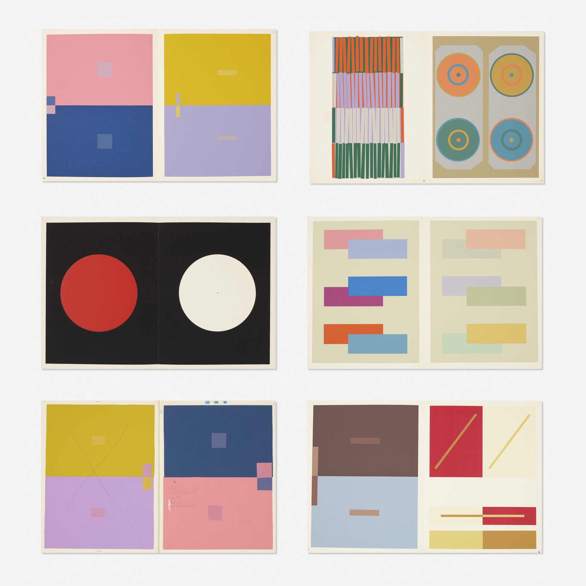 Pages from Albers’ numerous color studies