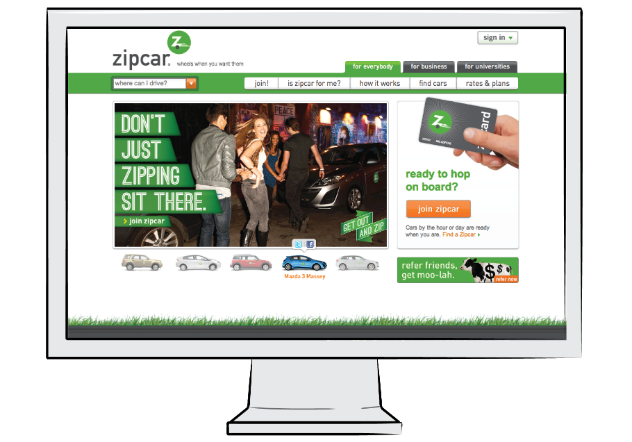 Zipcar.com Screenshot