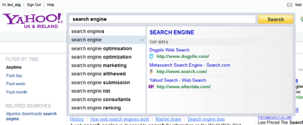 Auto-suggest offers answers and rich content at Yahoo