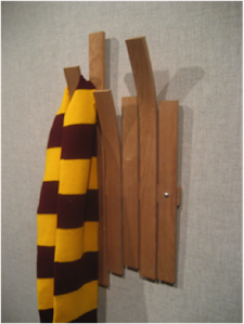 Coat rack made using bent wood