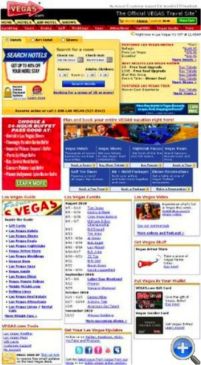 Vegas.com desktop site on mobile