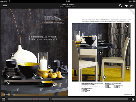 Google Catalogs page spread for Crate and Barrel