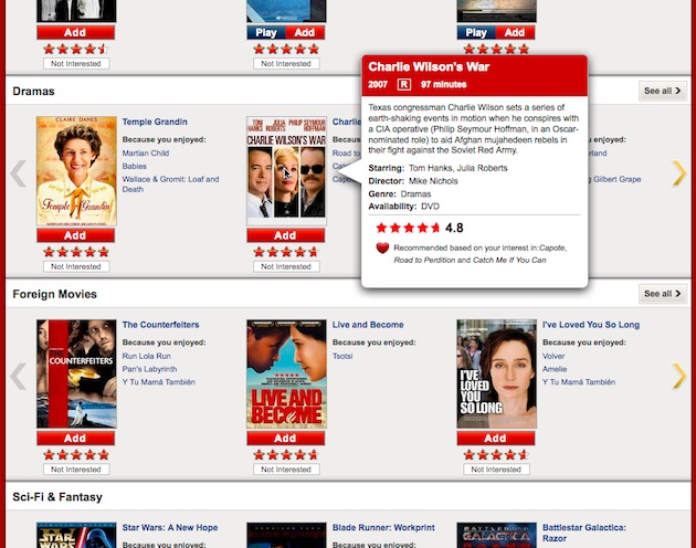 Netflix suggestions screen