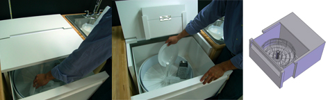 Drawer-style dishwasher prototype