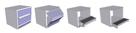 Split-fold door wall oven concept