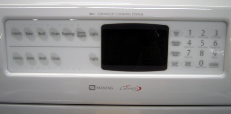 Maytag stove control panel interface