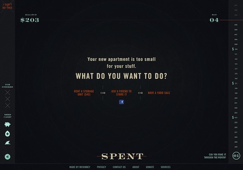Spent game screen