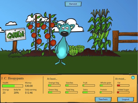 Fitter Critters garden game screen
