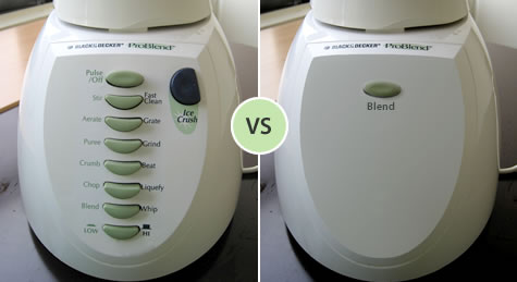 Simple vs. complex blender controls