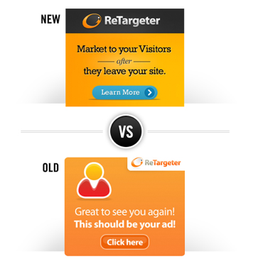 Old and new ReTargeter banner ads