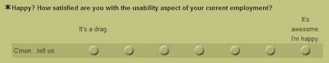Question: How satisfied are you with the usability aspect of your current employment?