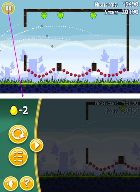 Angry Birds iPhone game screens