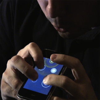 User playing music using teh Ocarina app
