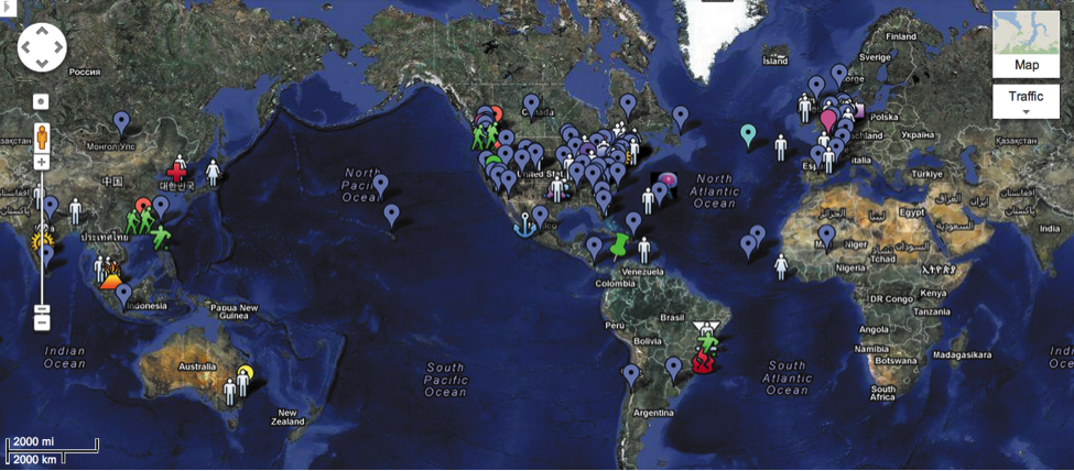 MIT MOOC world map