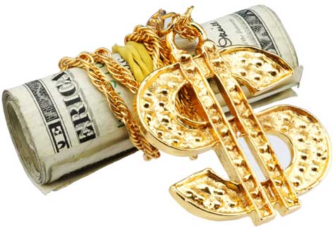 Bling on a roll of cash