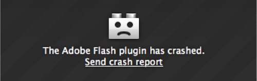 Flash Plugin Crash Screen