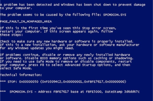 Microsoft Blue Screen of Death