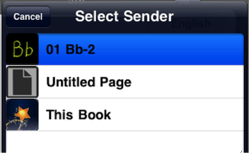 menu: select sender