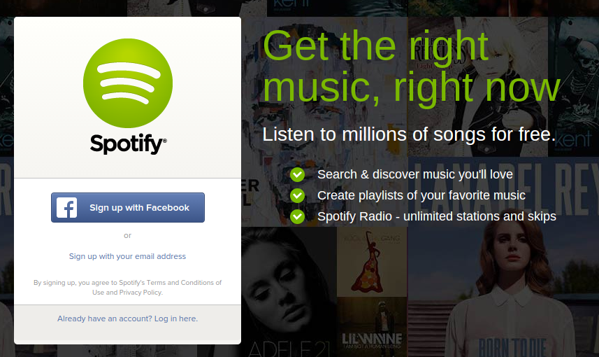 Spotify sign-in
