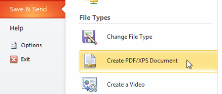 Exporting a slideshow to PDF