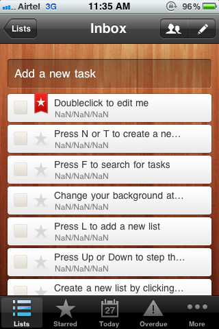 Wunderlist Task Add Mobile